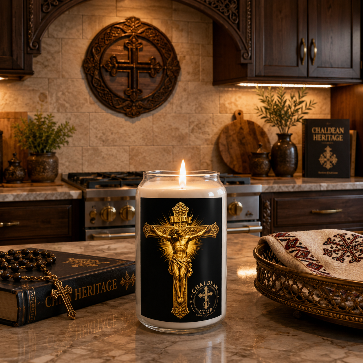 Jesus Chaldean Club Candle